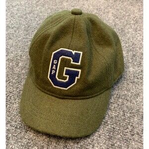 Gap Kids Cap Toddler S/M Wool Blend Twill Embroidered G Logo Baseball Hat Green